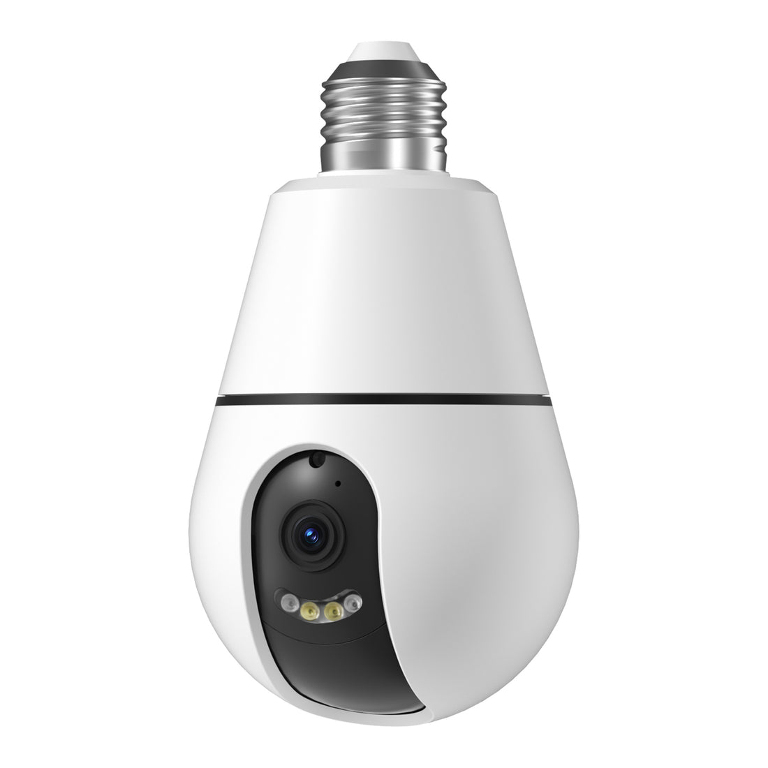 White 360 degree light bulb security camera with screw base