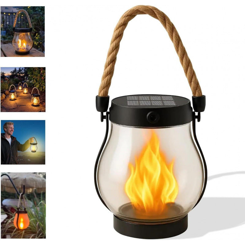 Solar Powered Hanging Lantern with Dancing Flame