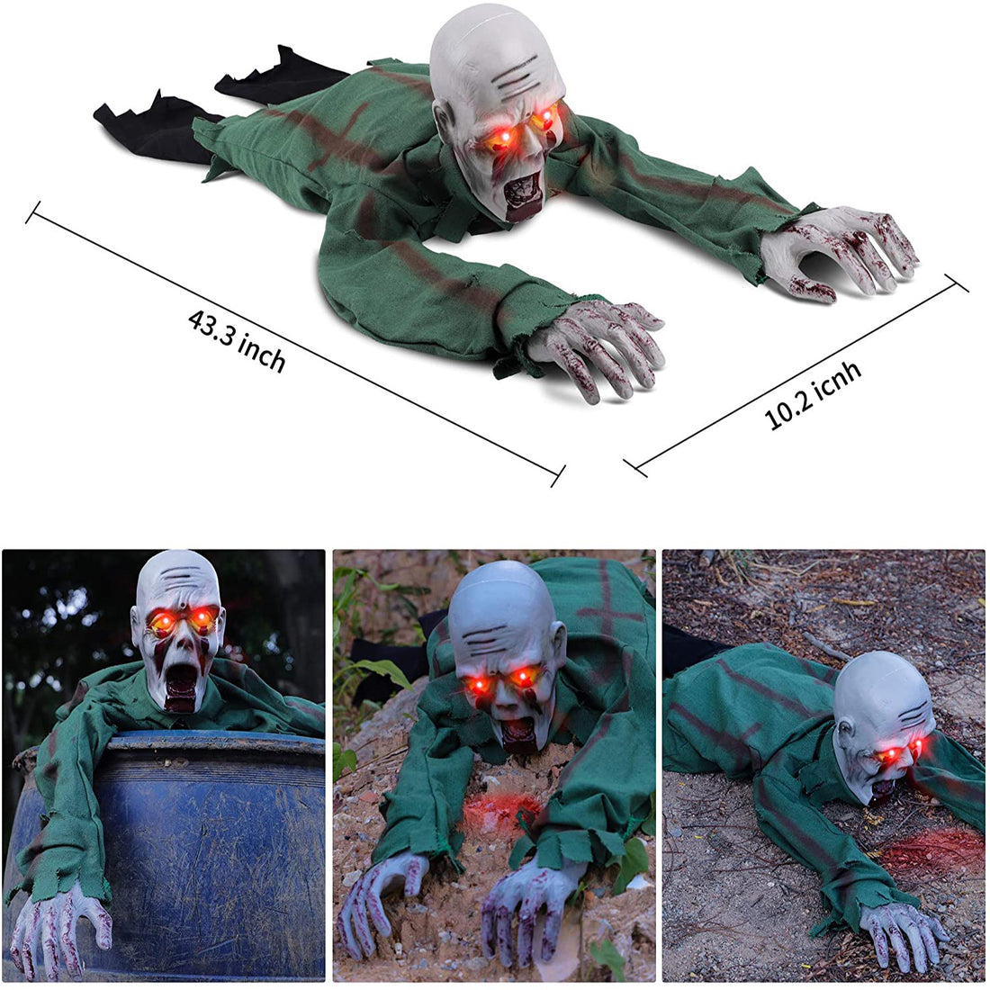 Voice Control Luminous Crawling Ghost Halloween Prop