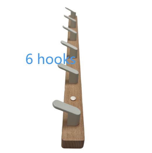 Beech Wood Adhesive Wall Mounted Coat Hooks