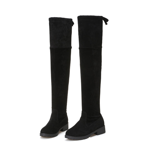 Women's black suede over-the-knee boots, photo 5