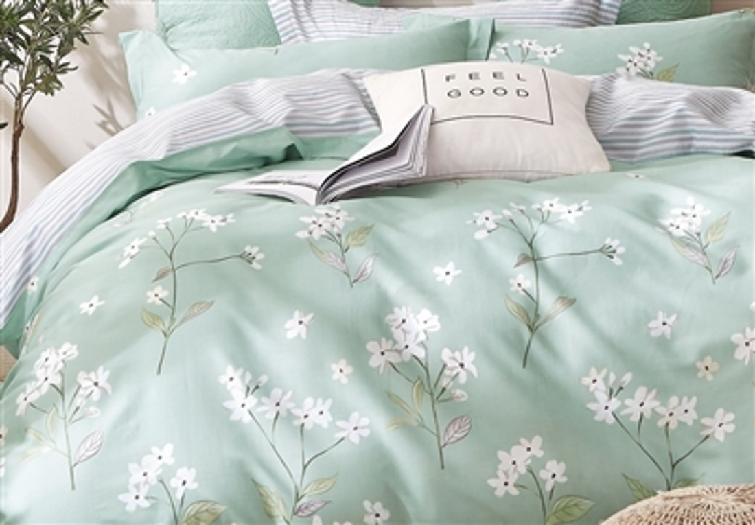 Bianca Blue/White Floral 100% Cotton Reversible Comforter Set