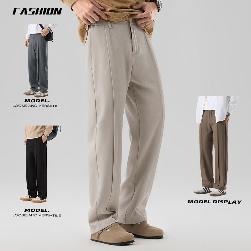 Men's Design Sense Loose Sports Trousers Straight Leg Wide Leg Pants