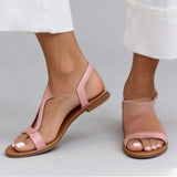 Women's flat one-piece open-toe beach shoes