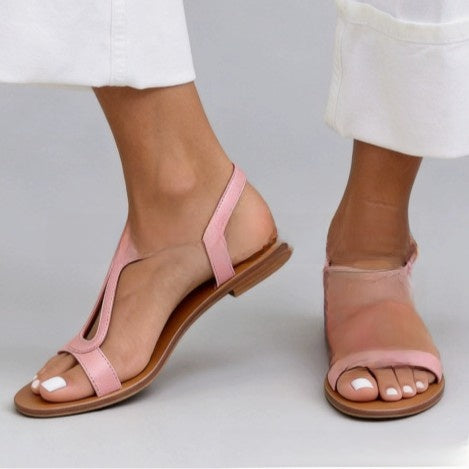 Women's flat one-piece open-toe beach shoes