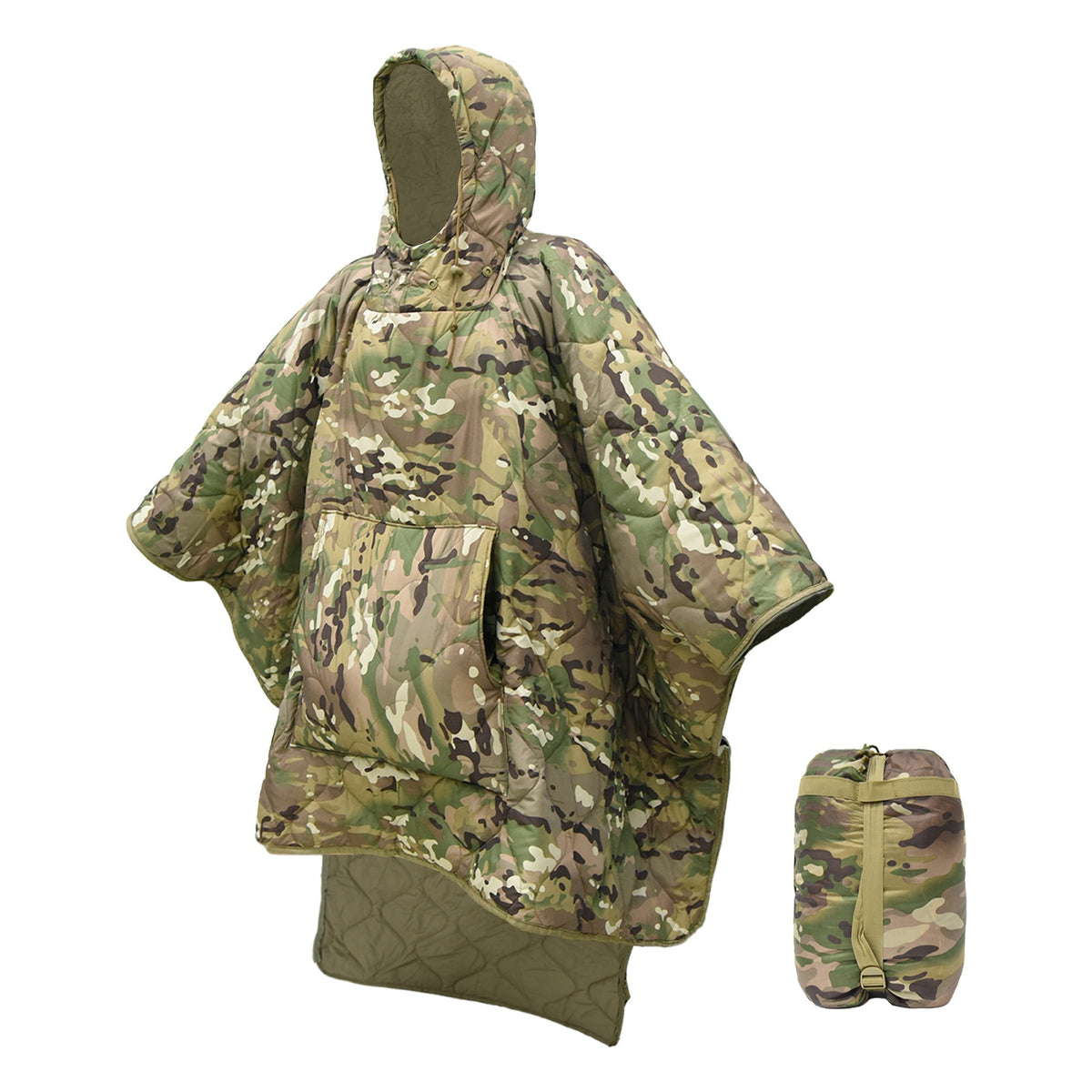 Portable Cloak-Style Camouflage Sleeping Bag for Outdoor Camping