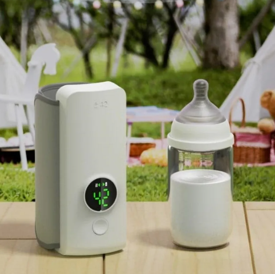 Portable Wireless Baby Bottle Warmer with glass bottle