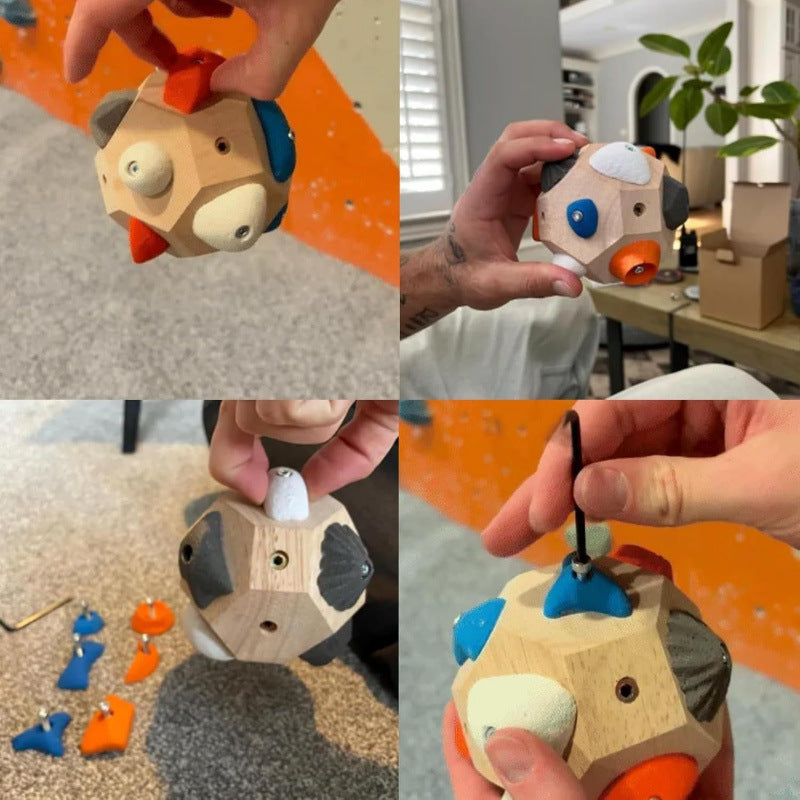 Handcrafted Wooden Boulder Block for Grip Strength and Accuracy Training