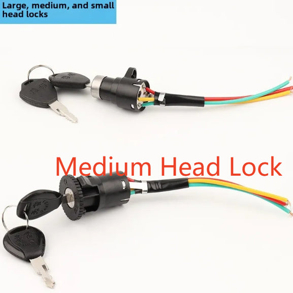 Aluminum Electric Vehicle Power Lock Key Switch with Multiple Key Types