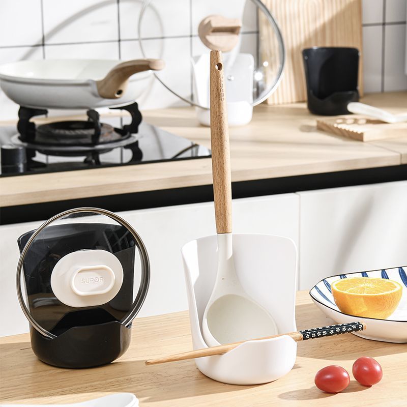 Kitchen Countertop Water-Draining Pot Lid Rack