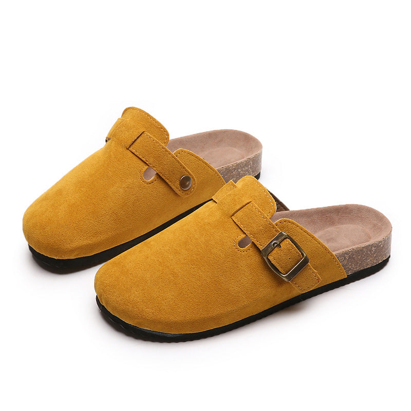 Unisex Cork Footbed Closed-Toe Slippers