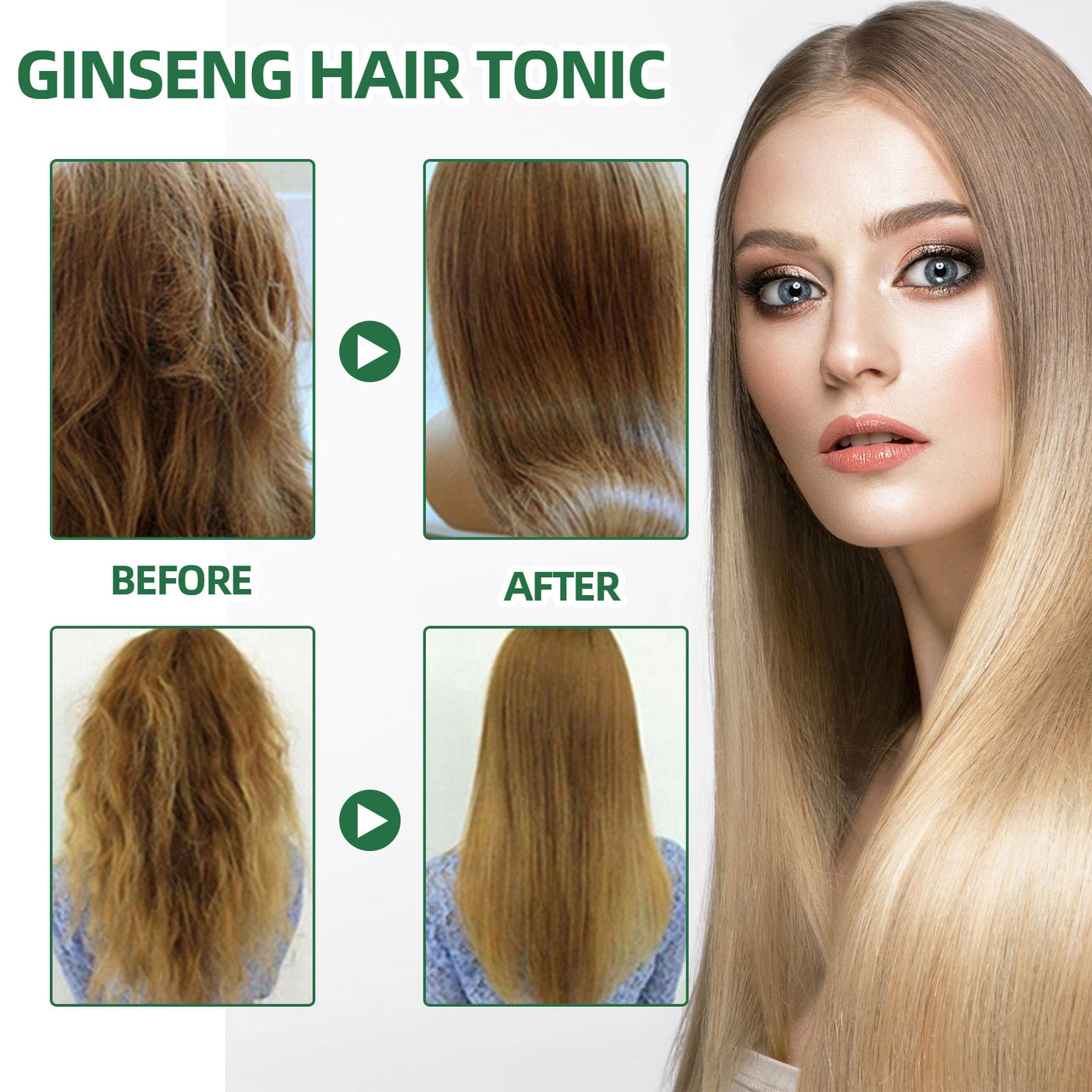Ginseng hair growth spray lotion bottle angle view