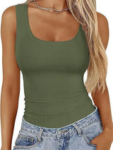 Womens Ribbed Sleeveless Tank Top