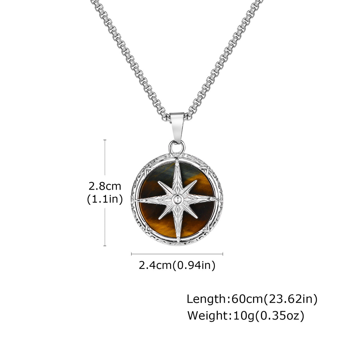 Stainless steel eight-pointed star necklace