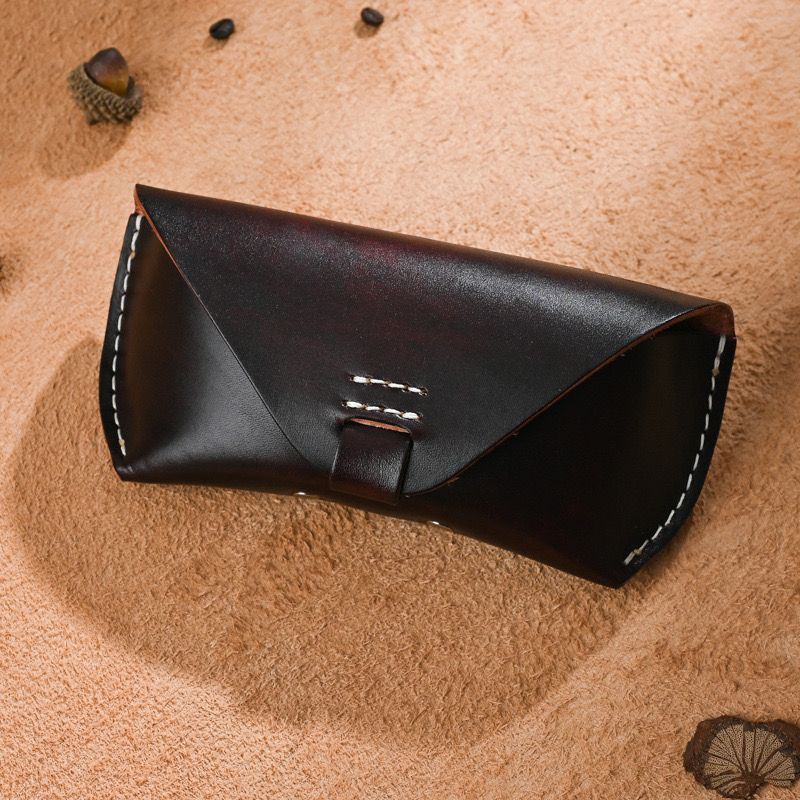 Retro genuine leather sunglasses and hats storage box