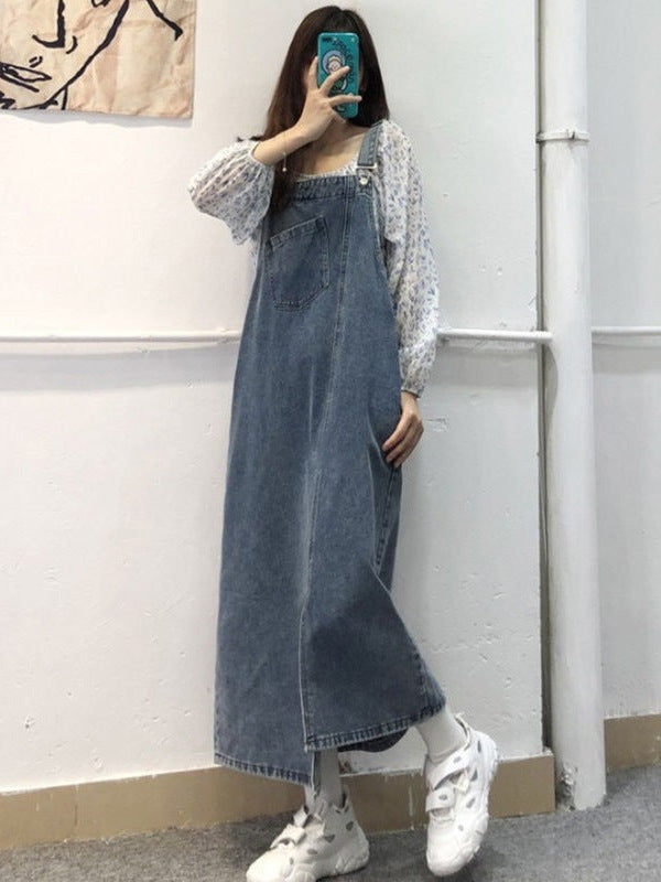 Irregular Split Denim Skirt