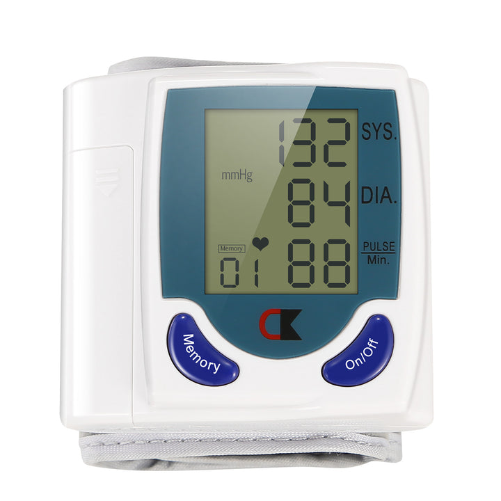 Digital wrist blood pressure monitor front view