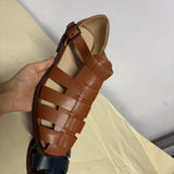 Mens Breathable Leather Buckle Sandals