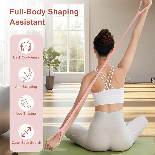 Figure 8 silicone resistance band in pink for yoga