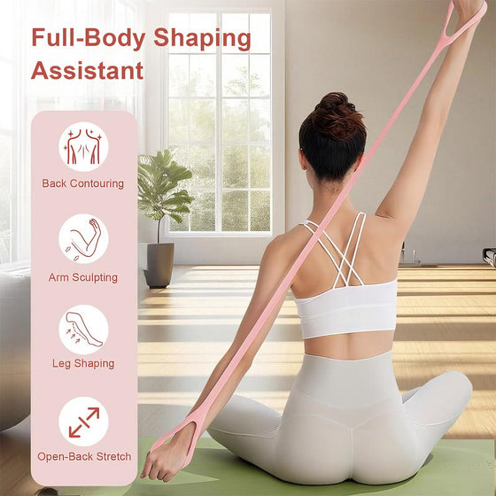 Figure 8 silicone resistance band in pink for yoga