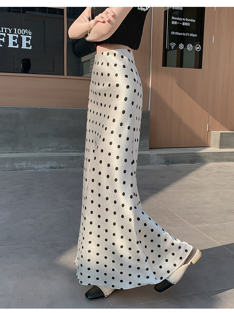 Women's New Elegant High Waist Dot Fishtail Dress