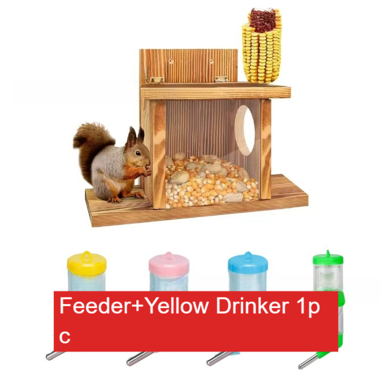 Wooden Hanging Squirrel Feeder Outdoor Small Animal Feeding House