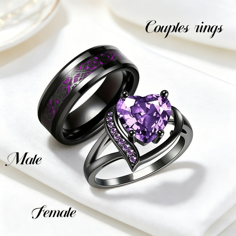 Retro couple rings