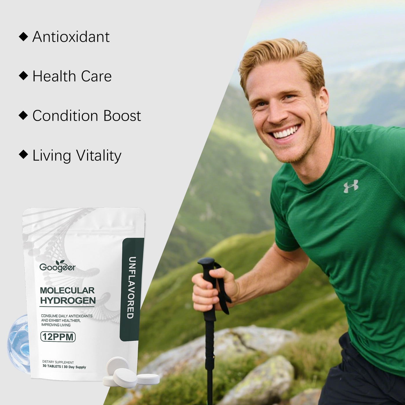 Googeer Hydrogen Boosting Tablets for Energy and Vitality