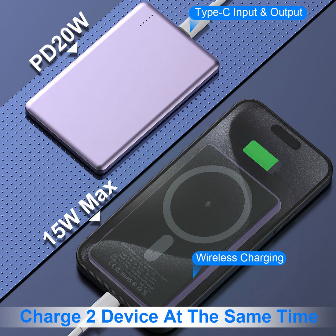 5000mAh MagSafe Wireless Power Bank Charger