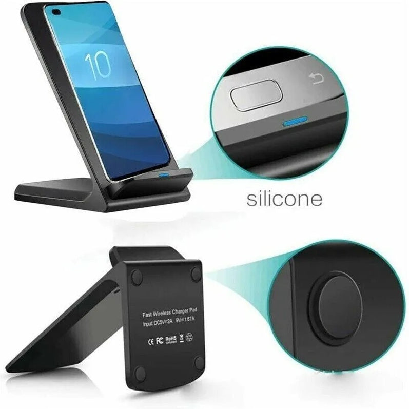Qi wireless charging stand with cable connected