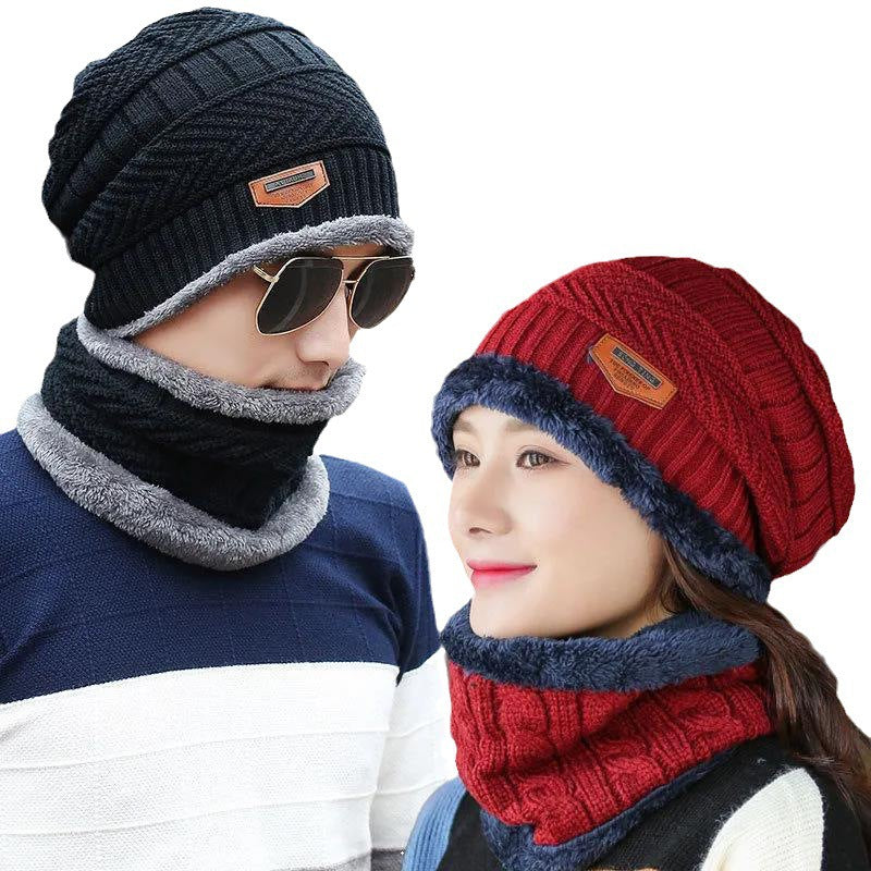 Winter cashmere padded warm wool cap