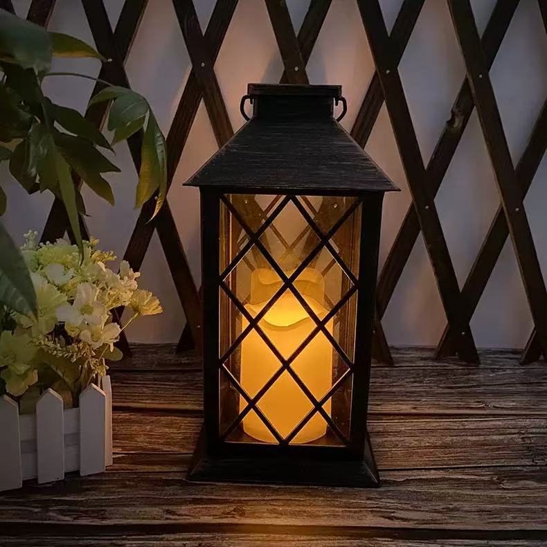 Vintage Solar Powered Candle Lantern for Outdoor Garden