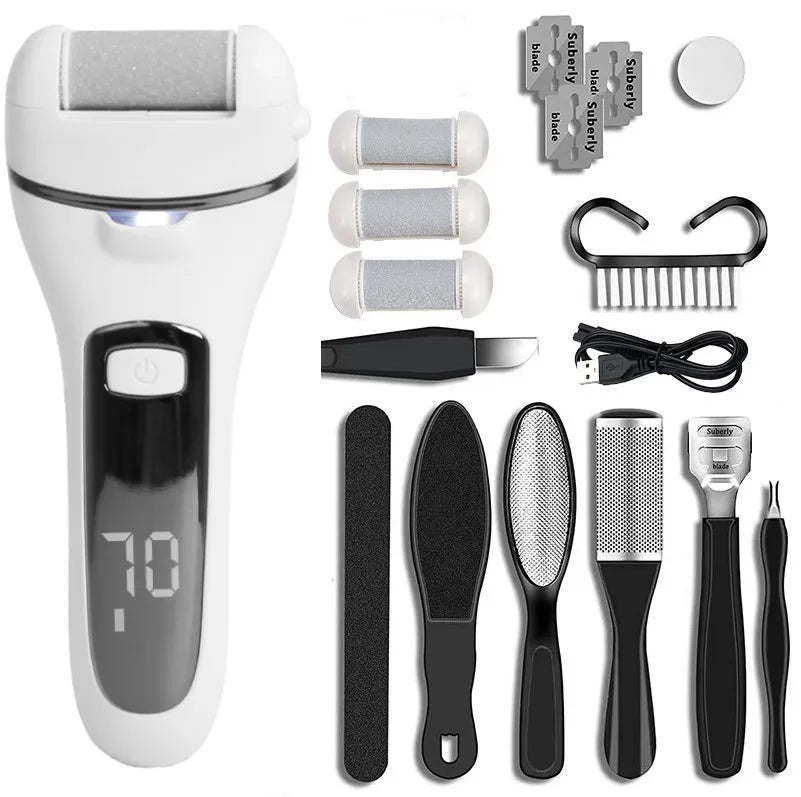Electric foot file with USB cable and cleaning brush, photo 1