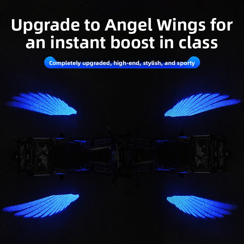 Motorcycle Floor Lamp Angel Wing Projection Lamp Welcome Lamp