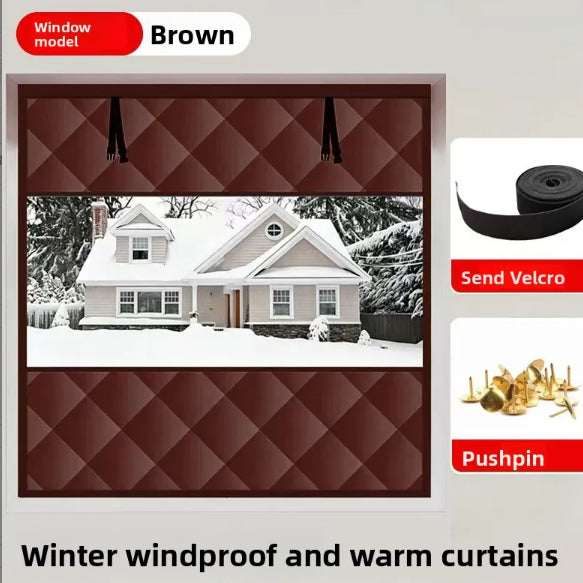 Anti-freezing, heat-insulating and warm-keeping curtains with straps