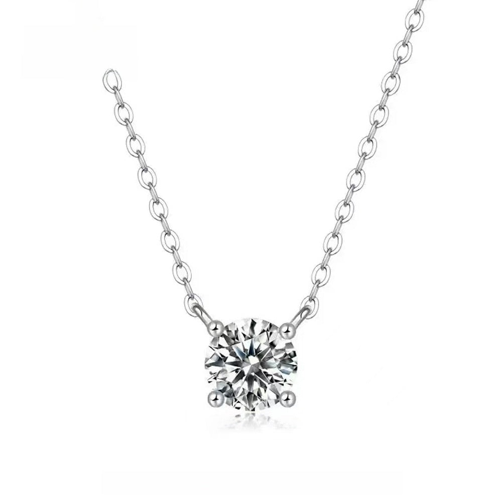 316L Titanium Steel Four-Prong Zircon Pendant Necklace Women's Non-Fading Clavicle Chain Jewelry