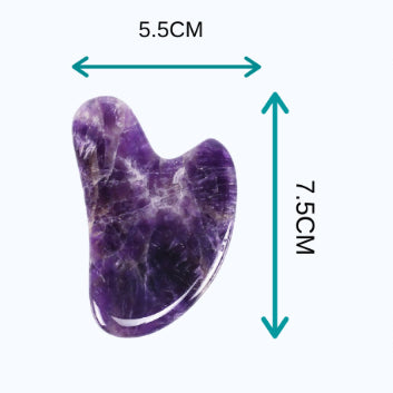 Natural Amethyst Crystal Facial Massage Roller and Gua Sha Beauty Set