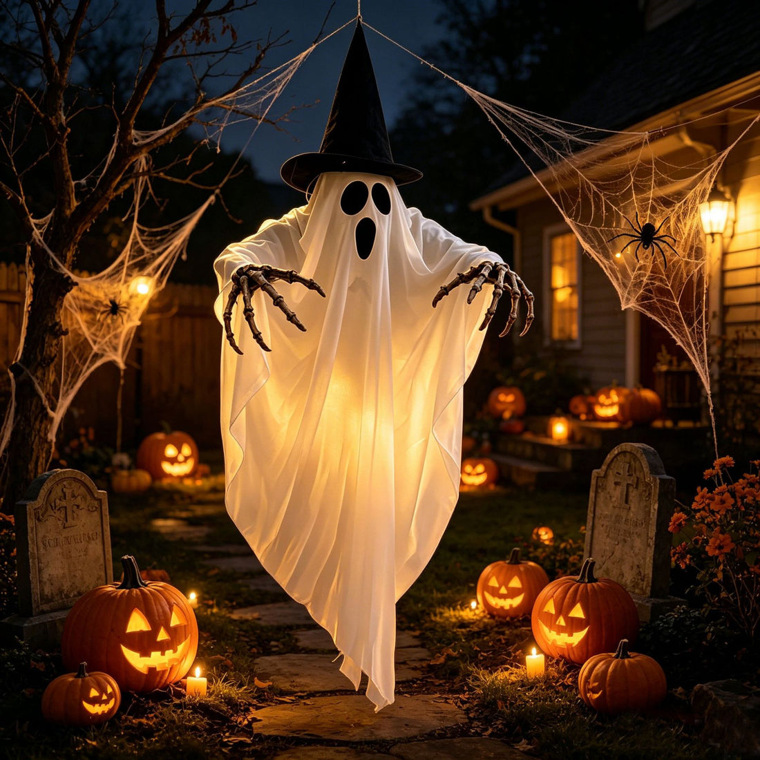 Glowing Skeleton Ghost Halloween Decorations