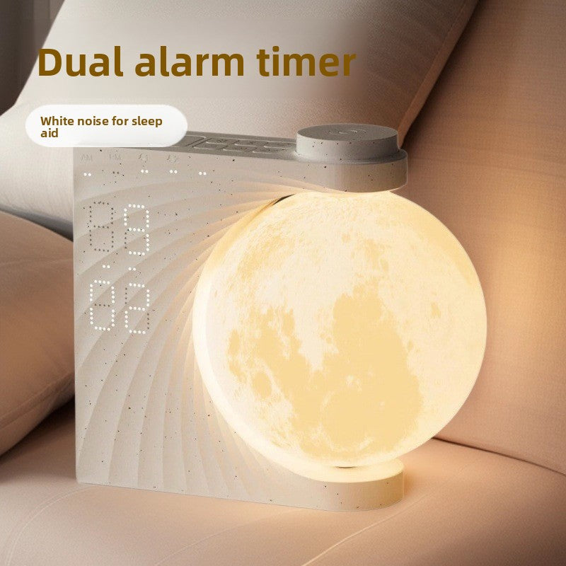 Moon Shape Sunrise Simulation Alarm Clock with White Noise Night Light