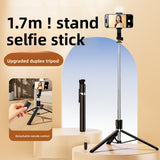Adjustable Bluetooth Selfie Stick with Tripod and Fill Light
