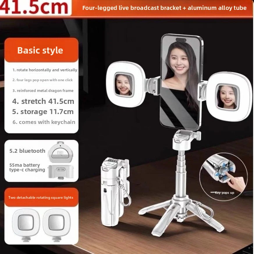 Magnetic Bluetooth Selfie Stick with Fill Light