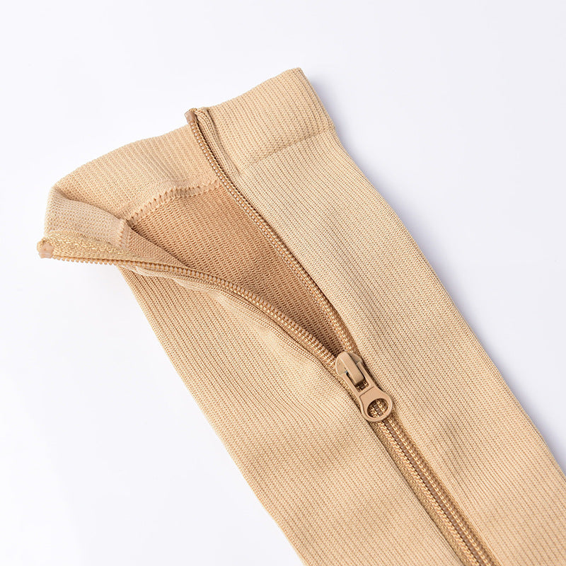 Zipper Closure Graduated Compression Socks for Sports and Recovery