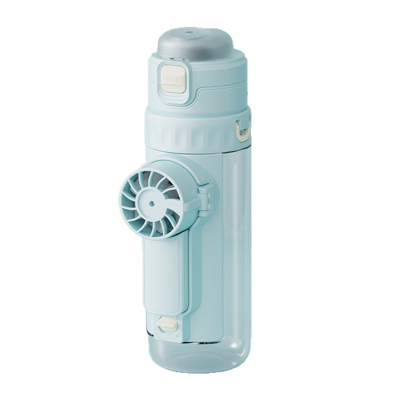 Fan spray water cup - student straw cup