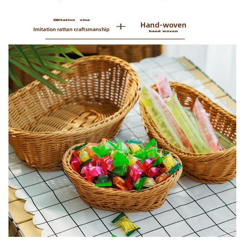 Imitation Rattan Fruit Storage Basket