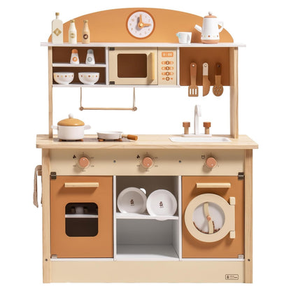 Robud Large Wooden Kids Kitchen Playset with Accessories