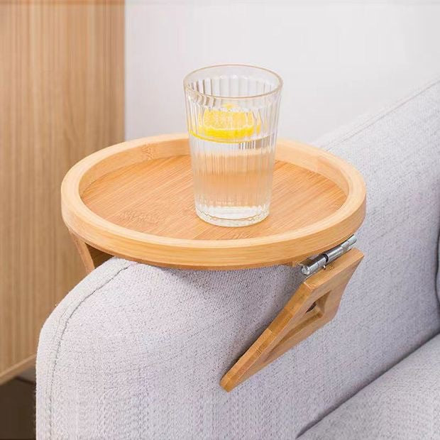 Log Color Tray Lazy Sofa Foldable Round Tray