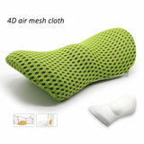 Ergonomic Memory Foam Lumbar Pillow for Back - Medium Soft Knit Fabric Cover, Removable, Ideal for Car Seat, Office Chair