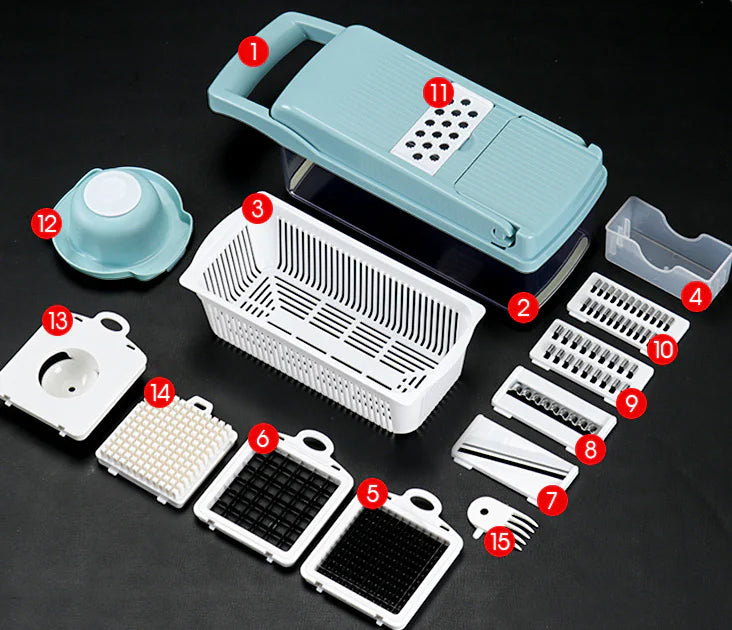 Multi-Function Vegetable Chopper — 7-Blade Onion Cutter & Dicer Set - Image 2