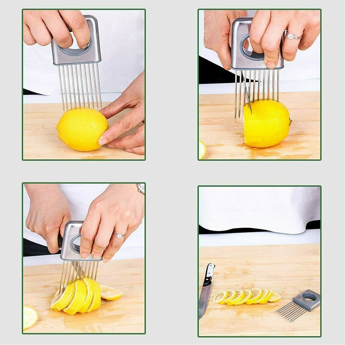 Onion holder slicer with tomato