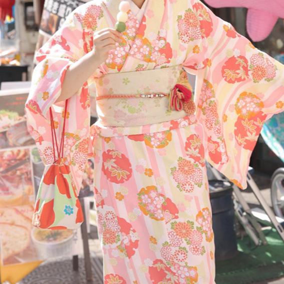 Women's Japanese Camellia Print Kimono Dress Set, All Yards, image 7 of 41